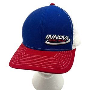 INNOVA Disc Golf Trucker Mesh Adjustable Snapback Red White Blue Unworn